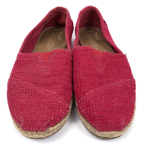 TOMS Perforated Espadrilles Canvas Slip On Shoes 6 - Picture 2 of 7